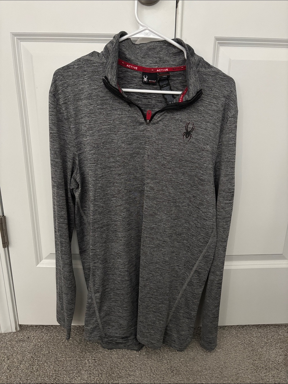 Spyder Men's Heather Gray Half-Zip Performance Pullover